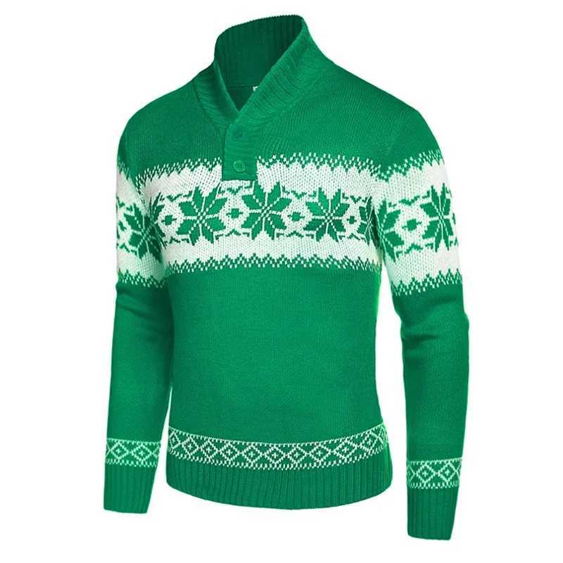 Mens New Pullover Sweater Autumn and Winter Long Sleeved Christmas Casual Fashion Jacquard Knitted Sweater Clothing for Men LX241024