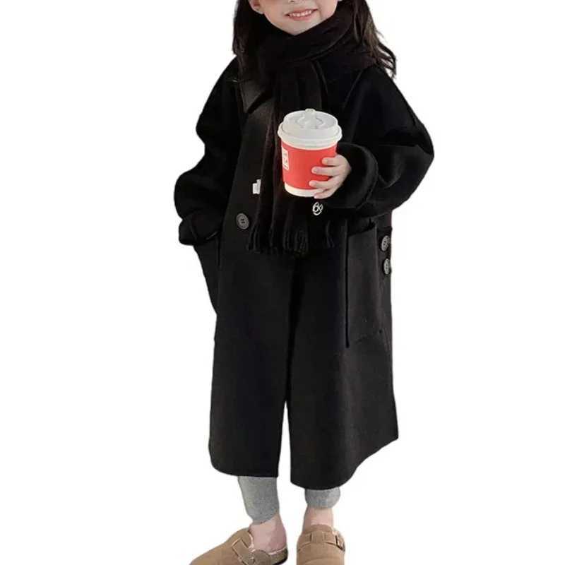 Womens wool coat jacket windproof jacket 2023 charming warm thick winter cotton youth jacket childrens clothing W241023