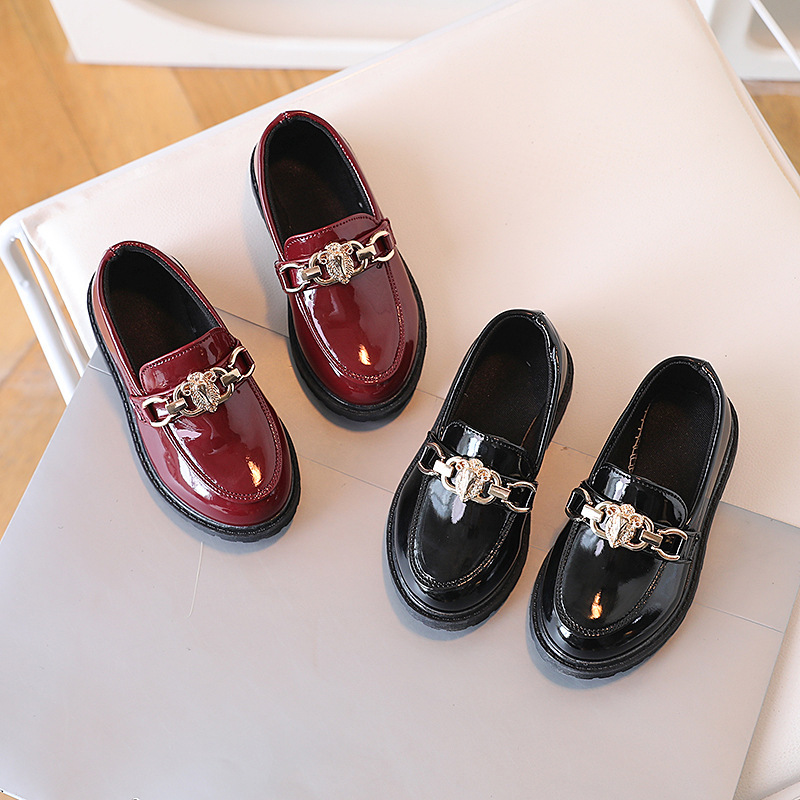 Kids Toddler Patent Leather Shoes British Style Children Slip on Loafers Cutefeet for Girl Boy Student Performance Shoes Sizes 21 - 37