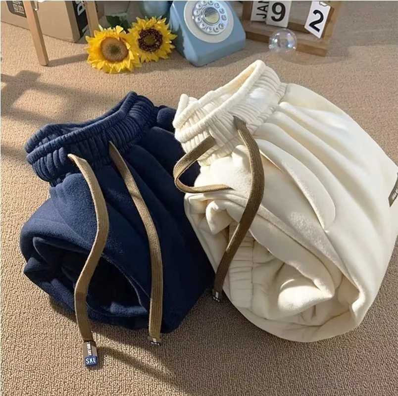 Winter Cashmere Pants Men Women Fleece Warm Thick Casual Sports Trousers High Quality Fashion Drawstring Jogger Sweatpants M3XLXJ250904