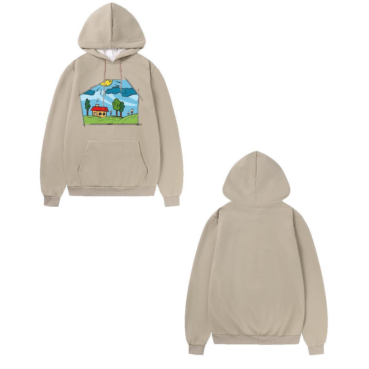 Fashion Design Hoodie Breathable Hooded Collar Warm Men Hoodie US Size Clothings Street wear Hip Hop Velvet Thick