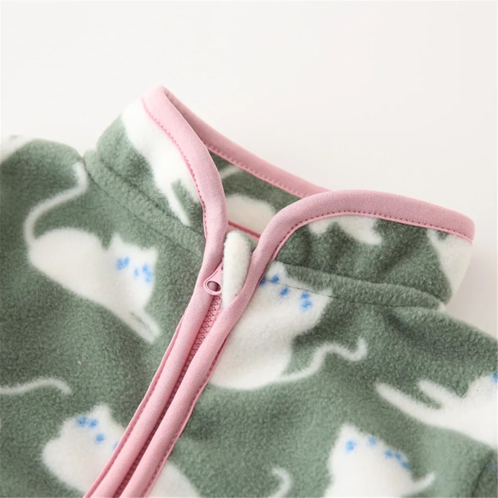 Jumping Meters Arrival Dinosaur Zipper Boys and Girls Jacket Coats Fahion Pocket Childrens Coat Wool Coats Childrens Clothing 241024