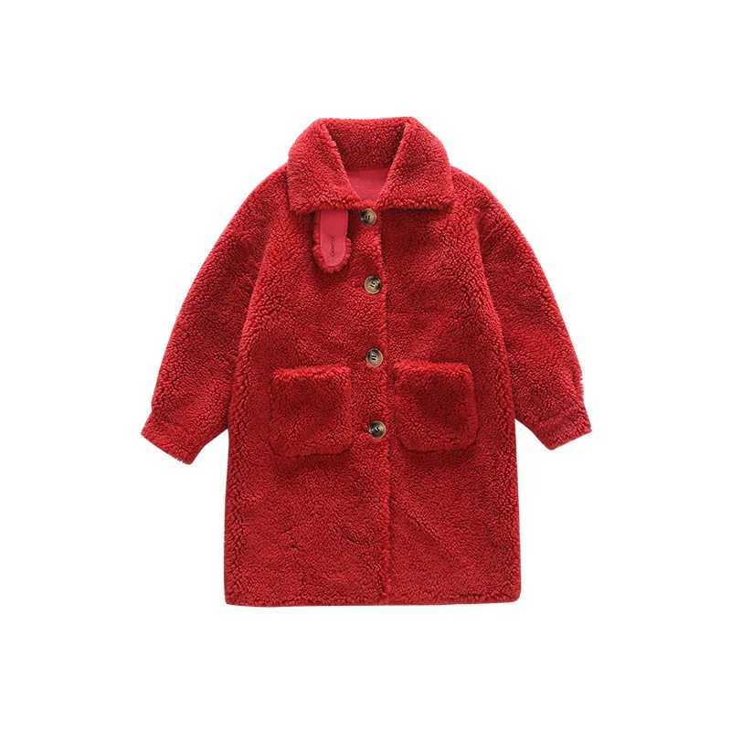 Girls winter coat thick and warm fashionable fur coat childrens fashion loose fit fully matched youth clothing 10 12 13 14 years old W241023