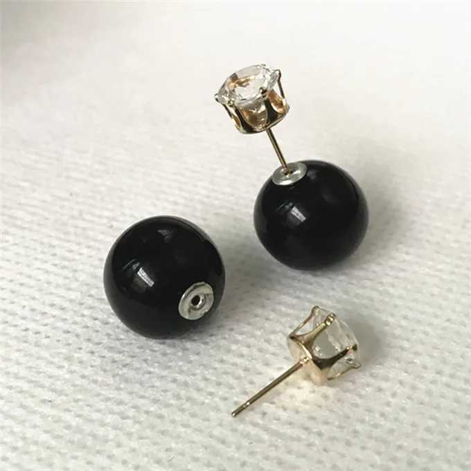 New Sales Genuine Brand Designed Trendy Cute Charm Double Simulated Pearl Ball Stud Earrings Jewelry AccessoriesX241023