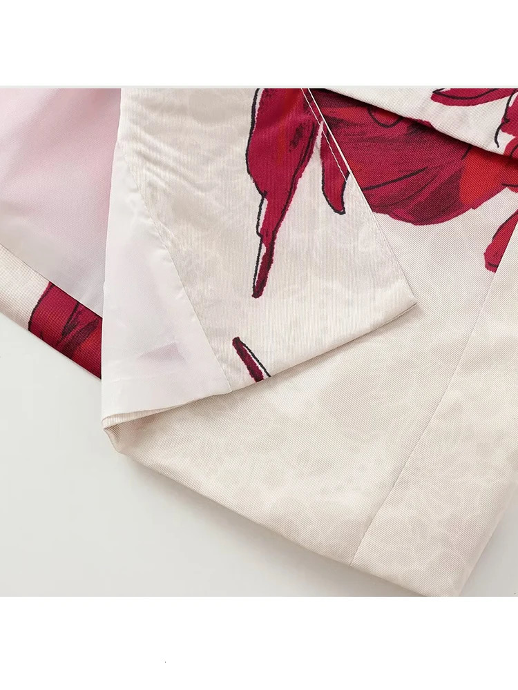 TRAF Elegant Print Blazer Suit and Wide Leg Pants Two 2 Piece Sets Outfits For Women Classic OL Work Street Outfit Tracksui 241023