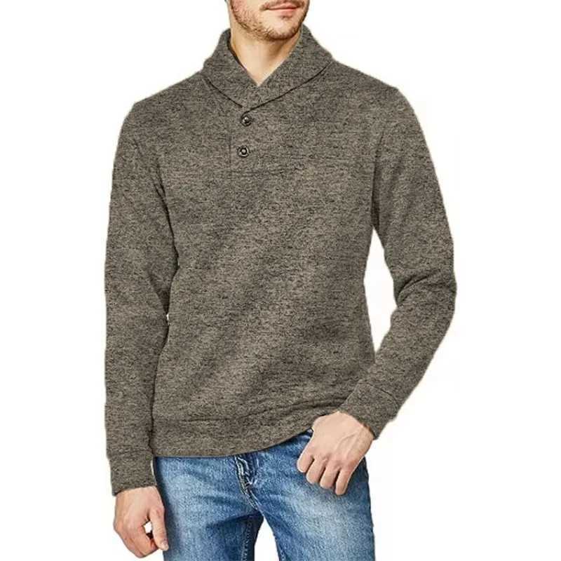 New Turtleneck Thick Mens Sweaters Button Half Turtle Neck Solid Color Warm Slim Turtleneck Autum Sweatwear Winter Pullover Men LX241024