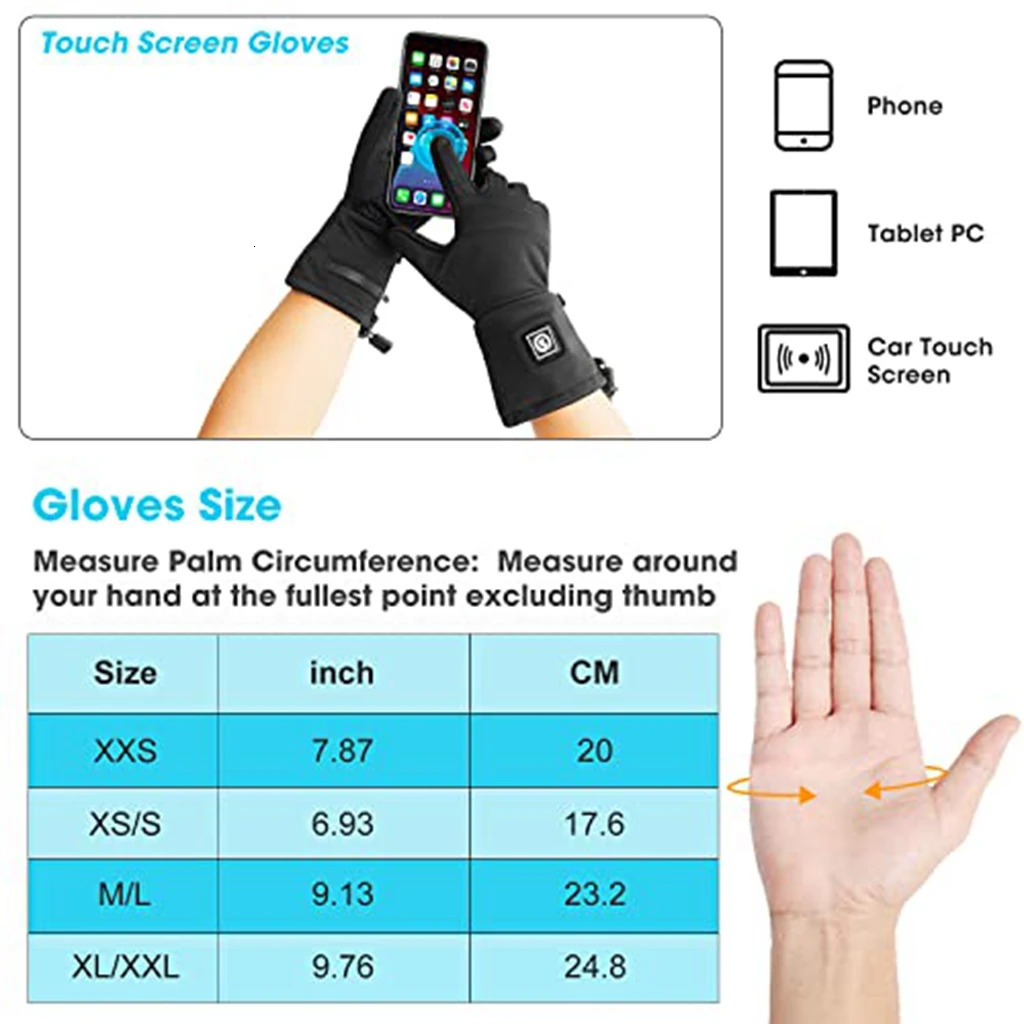 Heated Glove Liners for Men and WomenRechargeable Electric Battery Riding Ski Snowboarding Hiking Cycling Hunting 241024