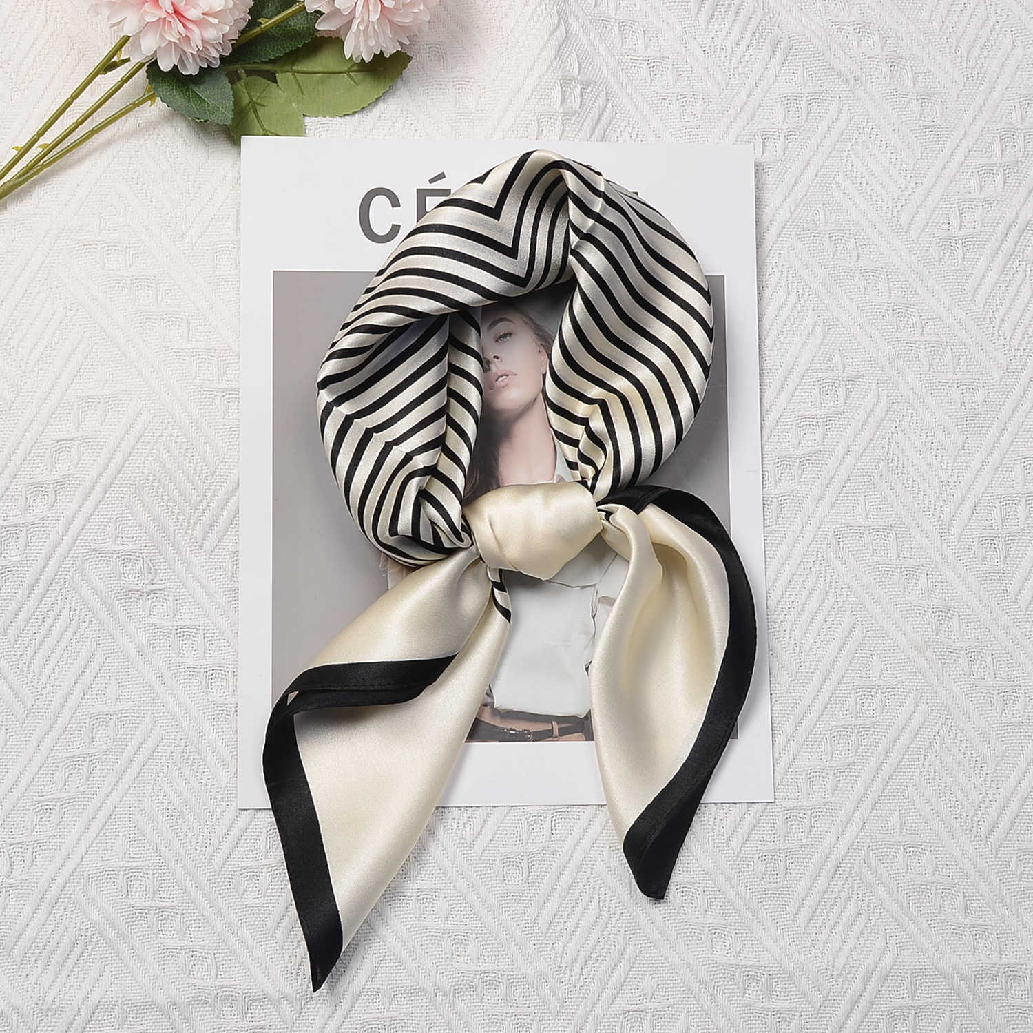 scarve square Silk silk striped protection high-end sun scarves spring scarf designers