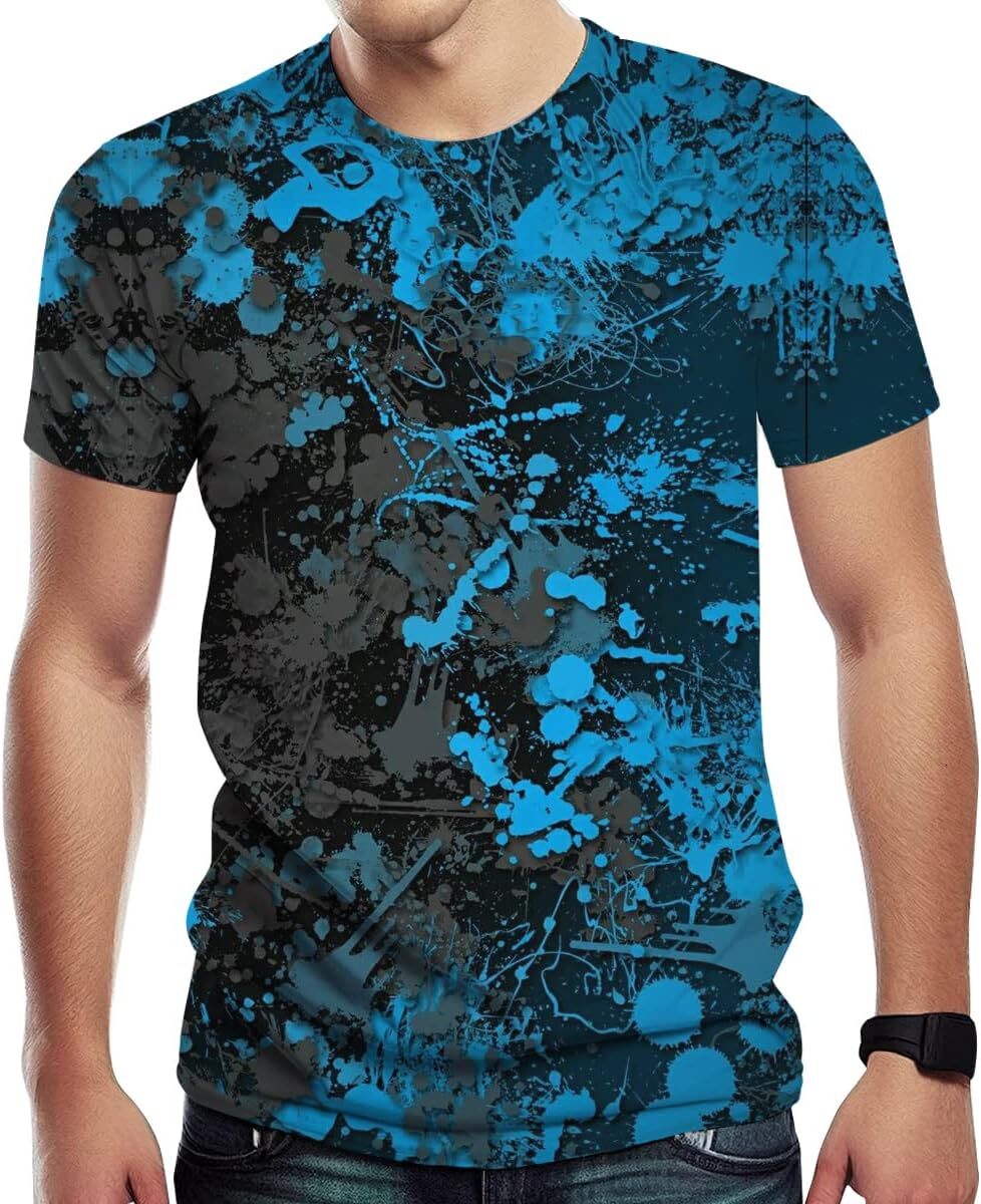 Mens T shirt Men's Novelty T Shirt Graffiti Print Summer Fashion tee Casual tops summer clothes Breathable trend