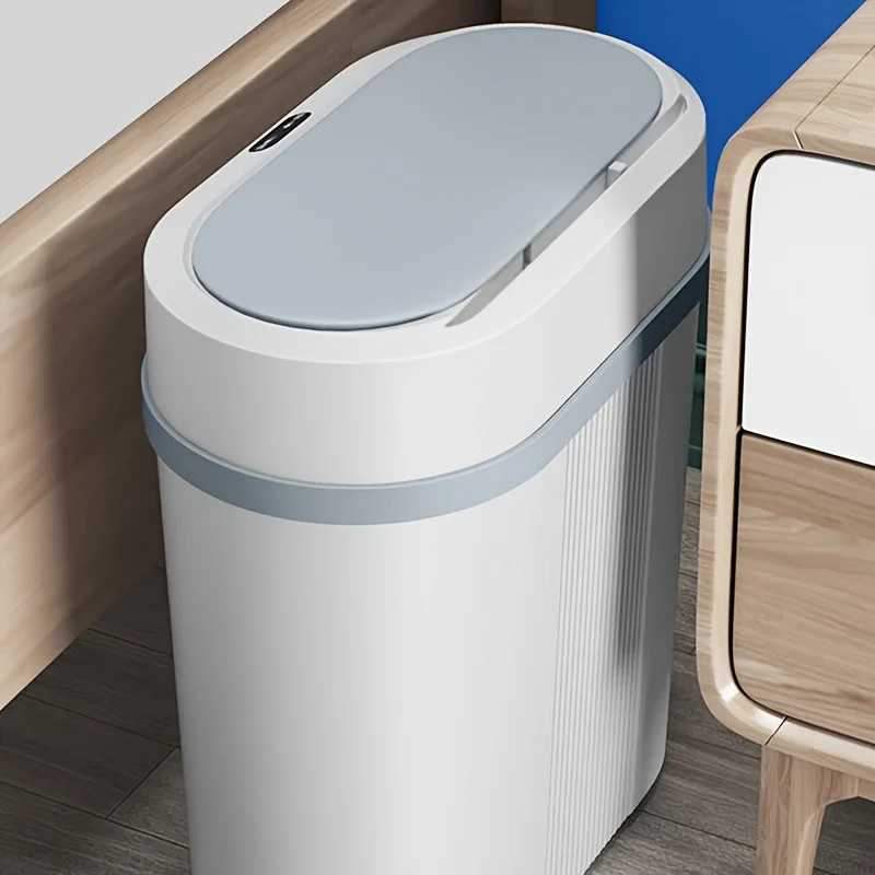 1 economical intelligent contactless bathroom trash can - waterproof narrow small trash can for kitchen office and daily life Y241105