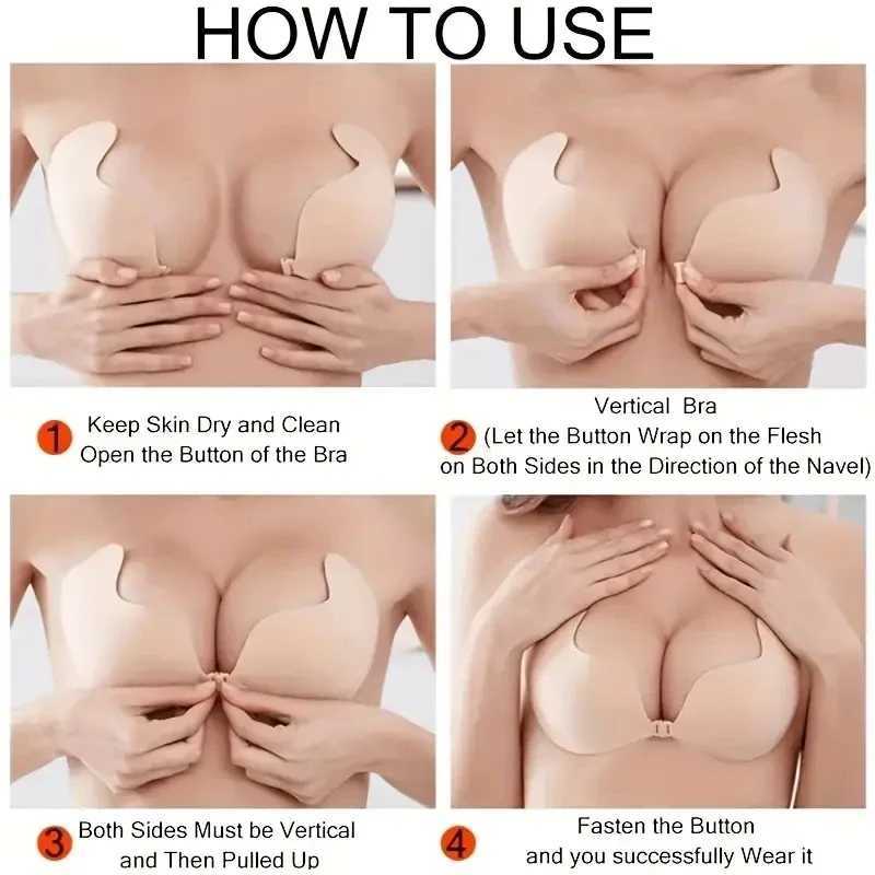 1/2pcs Invisible Mango Strapless underwear Chest Stickers Women Silicone Push Up Bra Reusable Adhesive Bralette Nipple CoverXJ241024