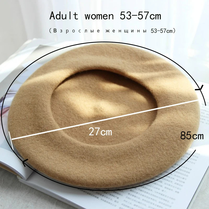 Wool Thick Berets Artist French Beret Women Painter Hat Girls Female Warm Walking Cap 241010