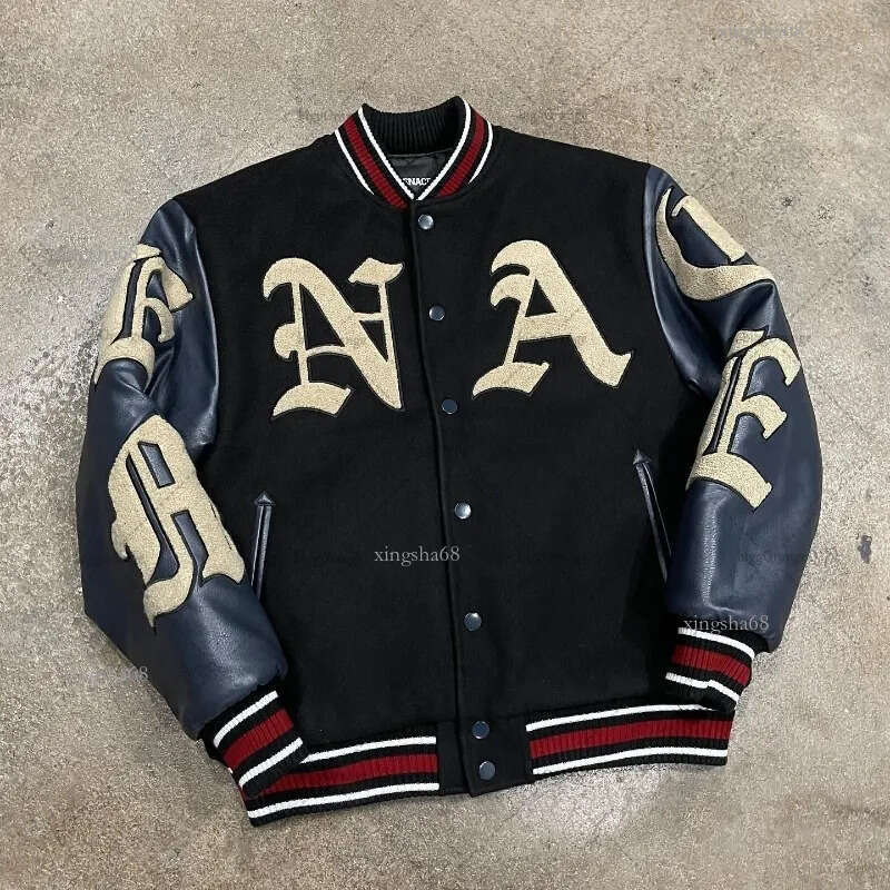 Men's Jackets American retro style embroidered puzzle baseball suit men's winter high street casual couple jacket coat trend baseball jacket