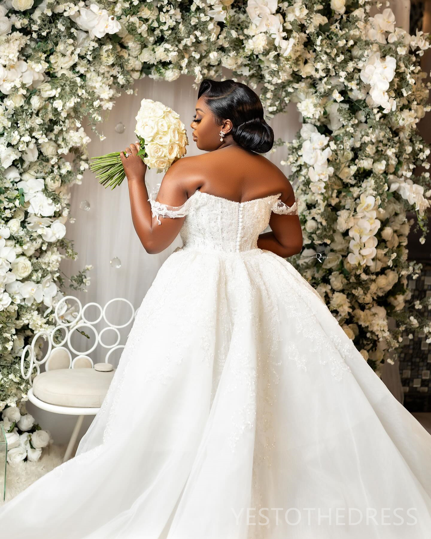 2024 Plus Size African Dress Bridal Bride Detachable Train Mermaid Off Shoulder Beaded Lace Plated Wedding Gowns For Black Women Marriage