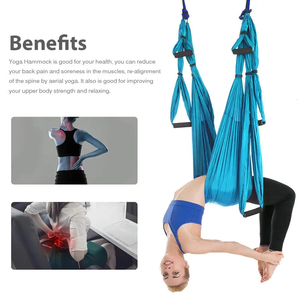 15 Color 6 Handles Antigravity Aerial Yoga Hammock Set Multifunction Belt Flying Inversion Tool with Carry Bag 241024