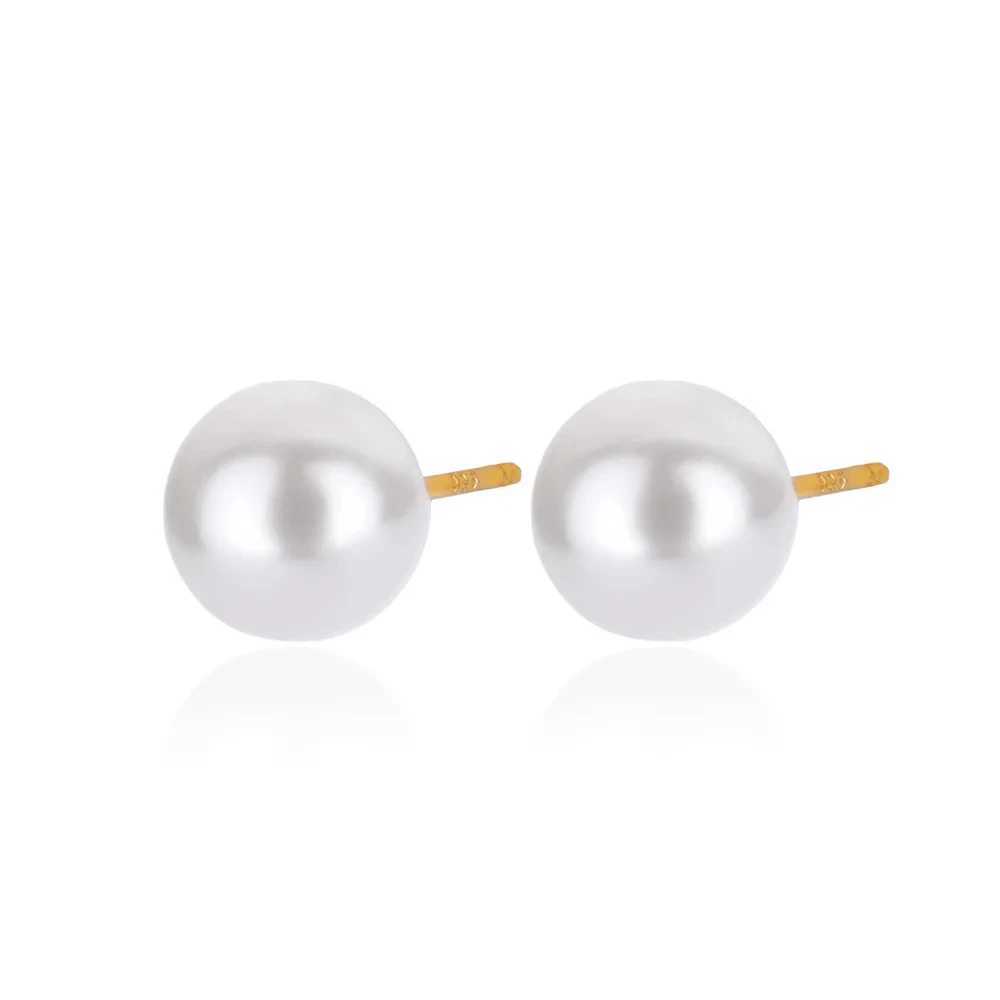 Fashion Imitation Pearl Earring For Women Stainless Steel Gold Color Round Pearl Earring Waterproof Party Aesthetic Jewelry GiftX241023