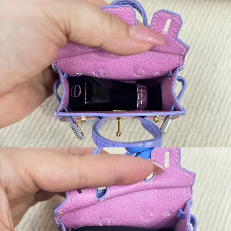 Leather Keychain Mini Bag Key Pouch Holder Lanyard Wallet Headset Organizer for Women Men - High Quality Car Keyring with Box S2548 - view 9