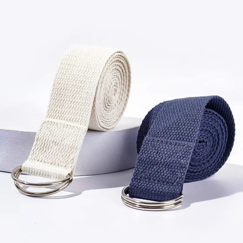 18mx38cm Yoga Strap Durable Cotton Exercise Straps Adjustable DRing Buckle Gives Flexibility for Stretching Pilates 241024