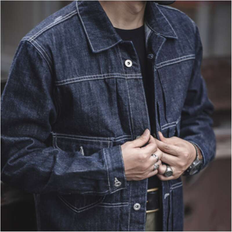 Ranch Jacket Toog Men's 4 Seasons Casual Heavyweight AMEKI Denim P Buckle Retro Clothes Outdoor Hiking Cycg Hunting