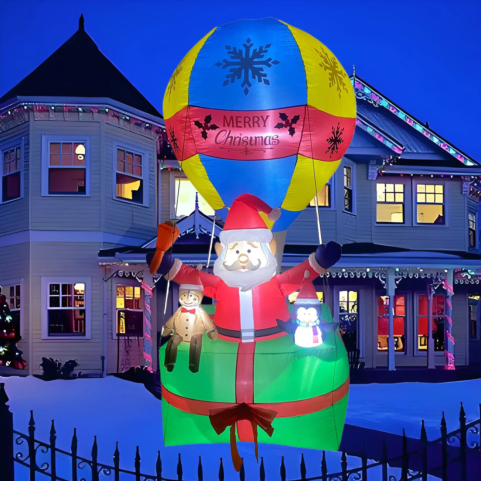 Christmas Inflatable Outdoor Garden Glowing Christmas Holiday Decoration Doll Air Balloon Santa Claus Snowman Celebration Event 241024