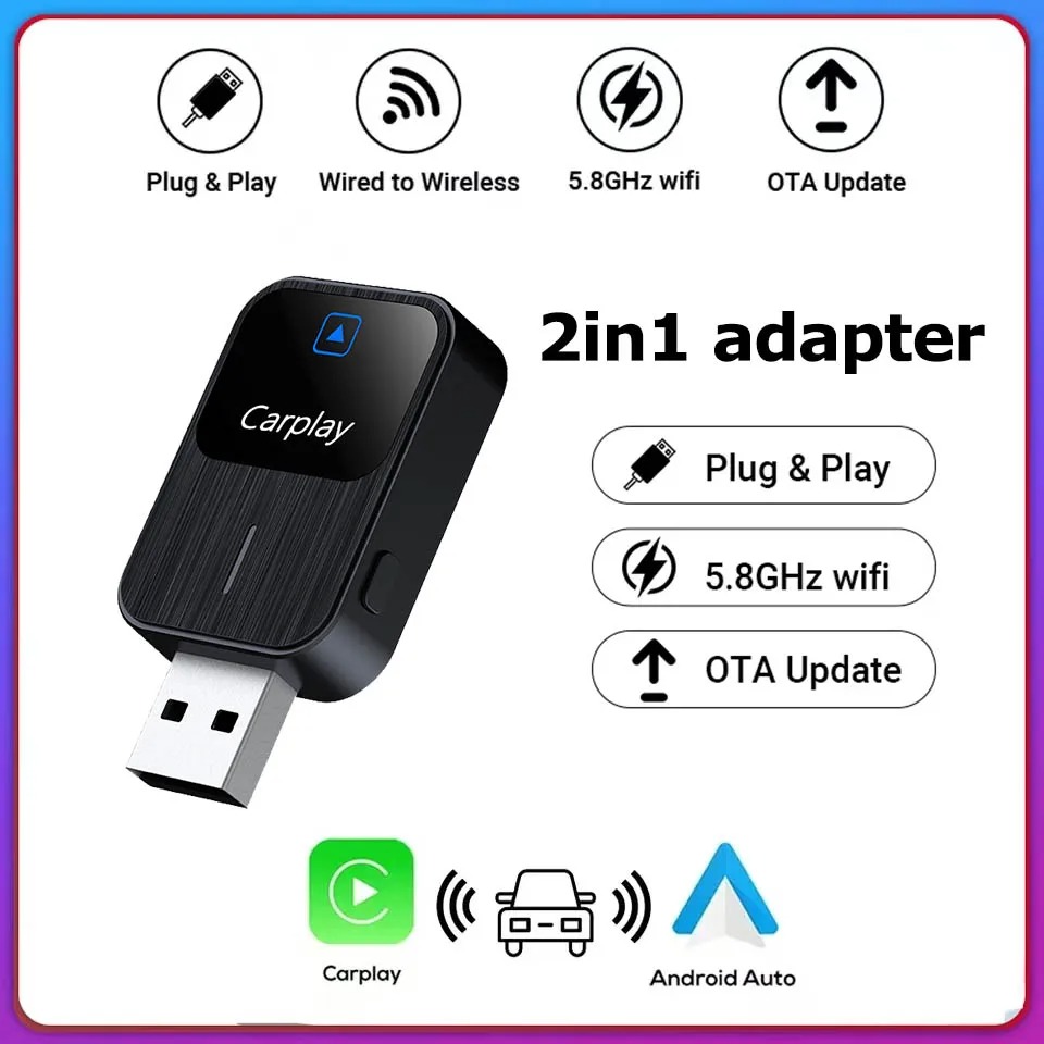 carplayandroid auto 2in1 wired to wireless carplay box aibox