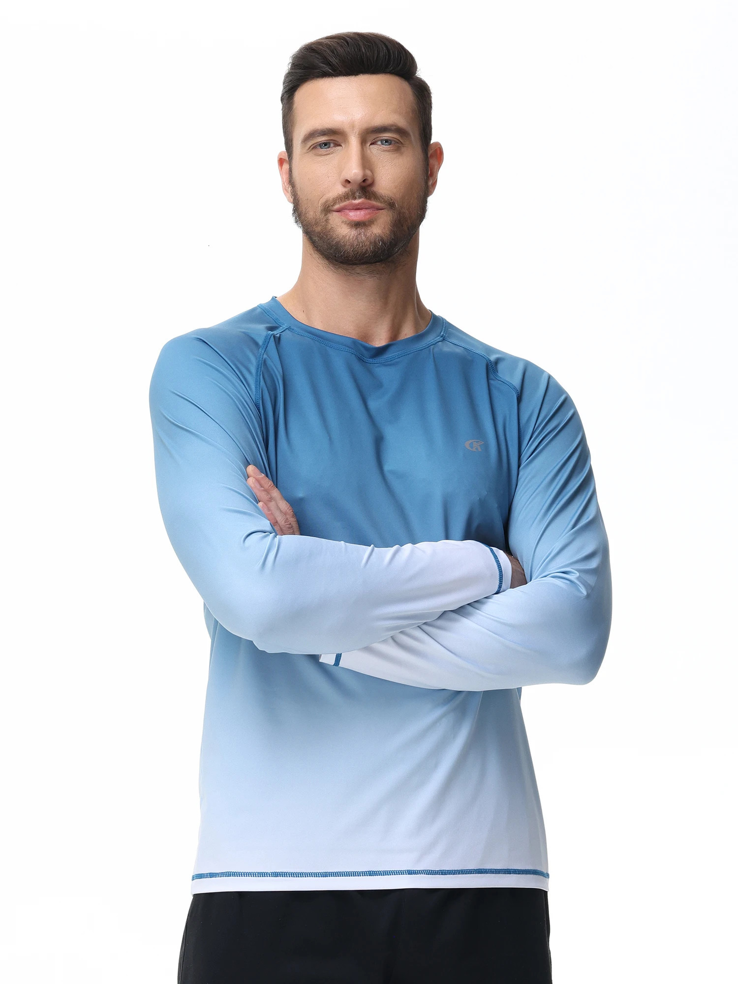 Summer Mens UPF 50Beach Swimming T-shirt Quick drying Long sleeved T-shirt Sports Fishing Hiking Rush Protective T-shirt 241024