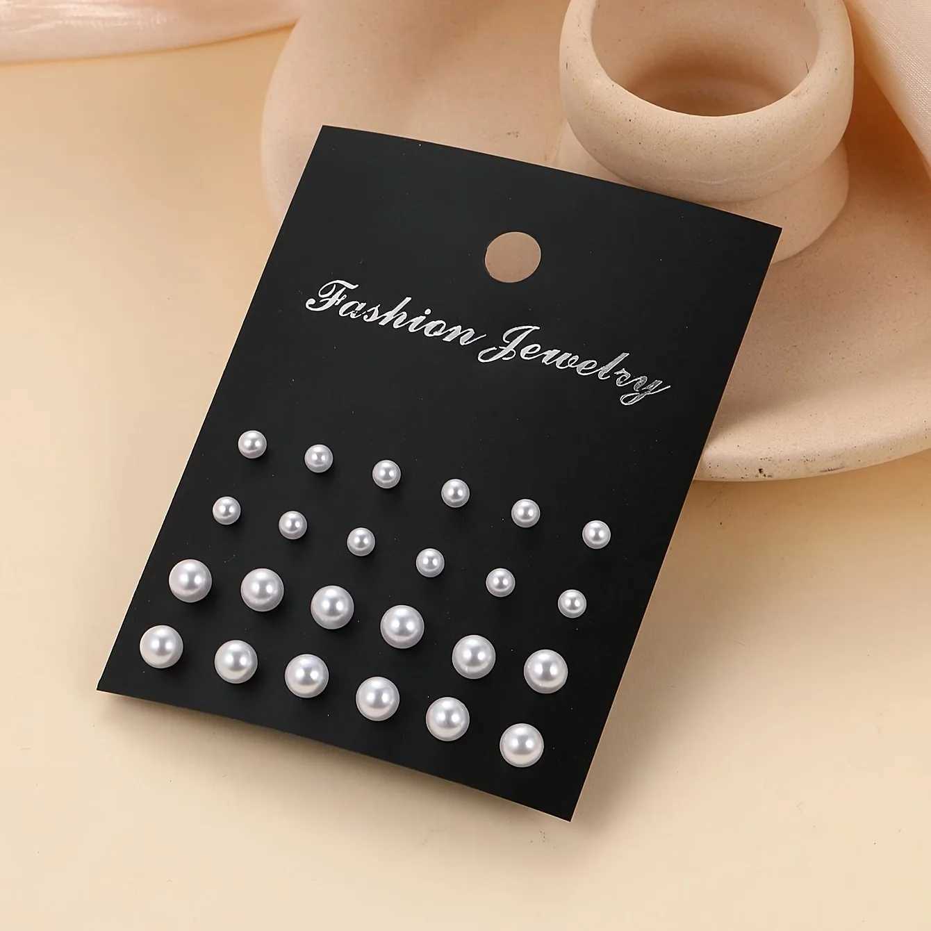 12 pairs/set of elegant charm imitation pearl earrings Korean ball pearl earrings womens romantic wedding jewelry gifts W241023