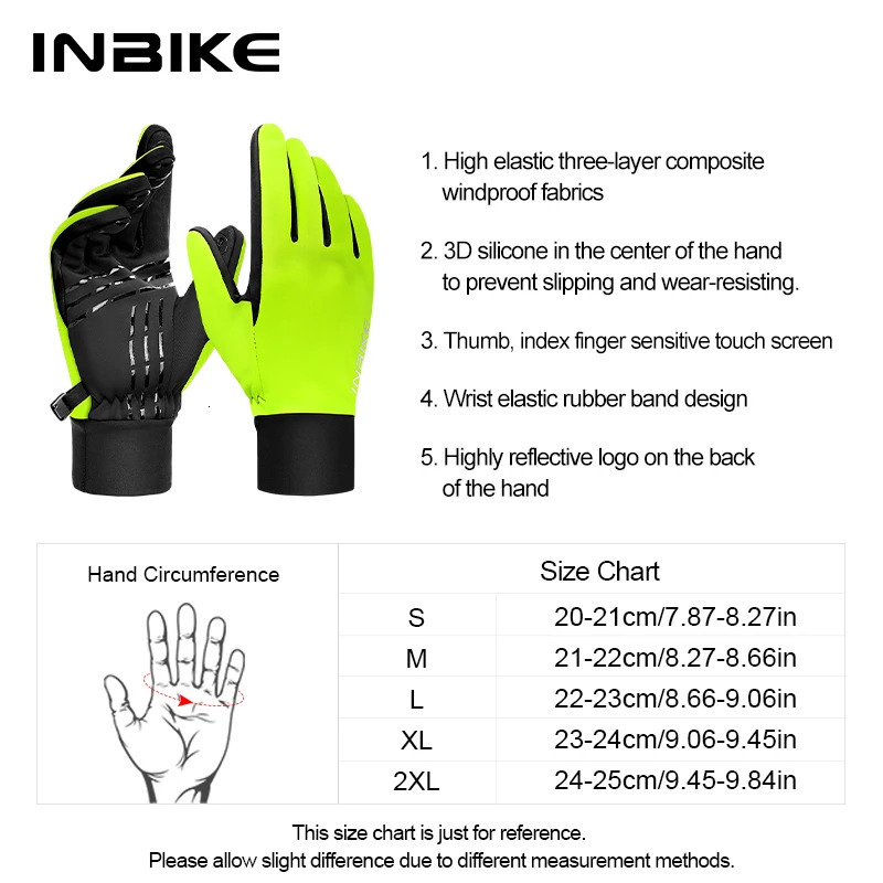 INBIKE Winter Cycling Gloves for Men Women Warm Fleece Biking Glove Riding Bicycle Waterproof Touchscreen Accessories 241024