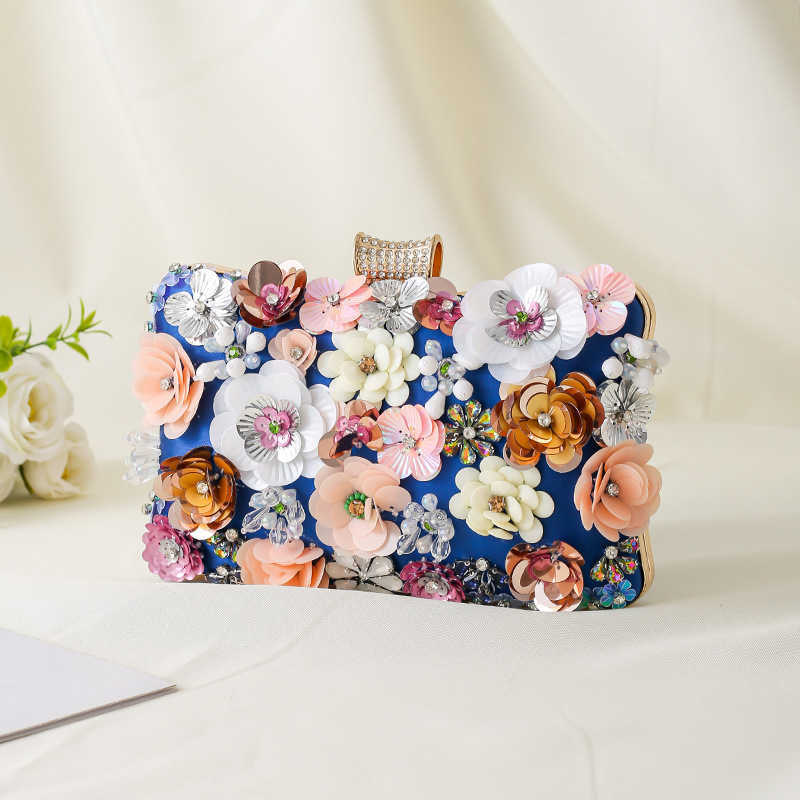 CMM New Evening Bag Handmade Flower Handbag Party Womens Handbag Evening Dress Bag Bead Embroidery Bag