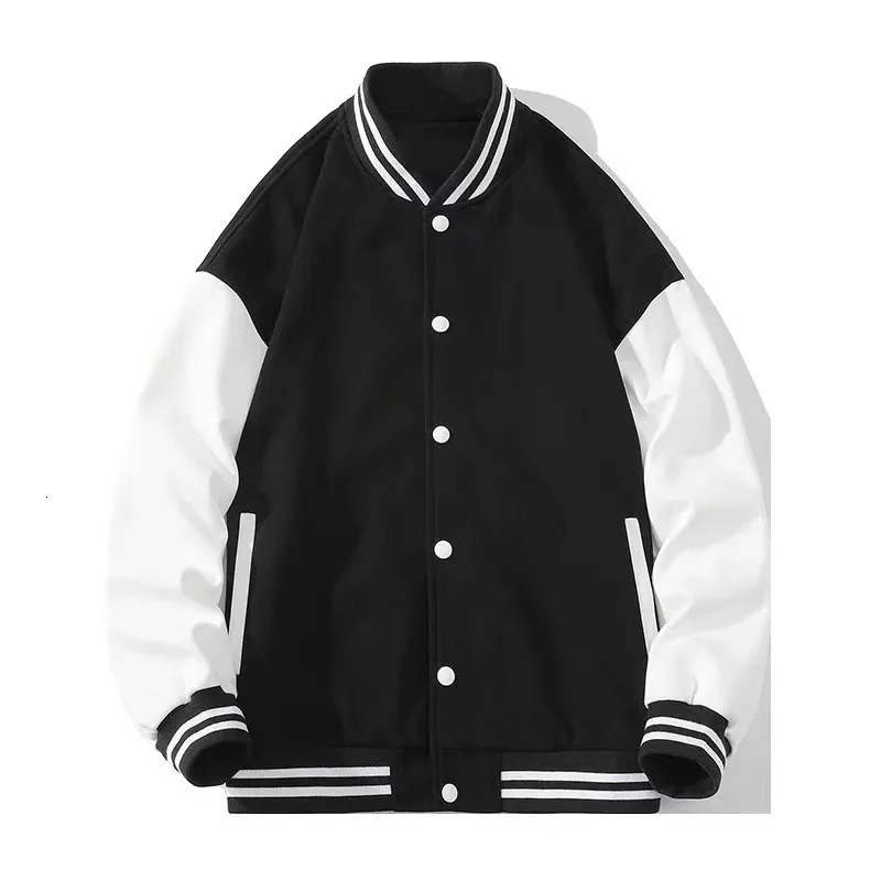 Baseball jacket fashion casual high-quality patch work button sports jacket womens team school team jacket customized 241024
