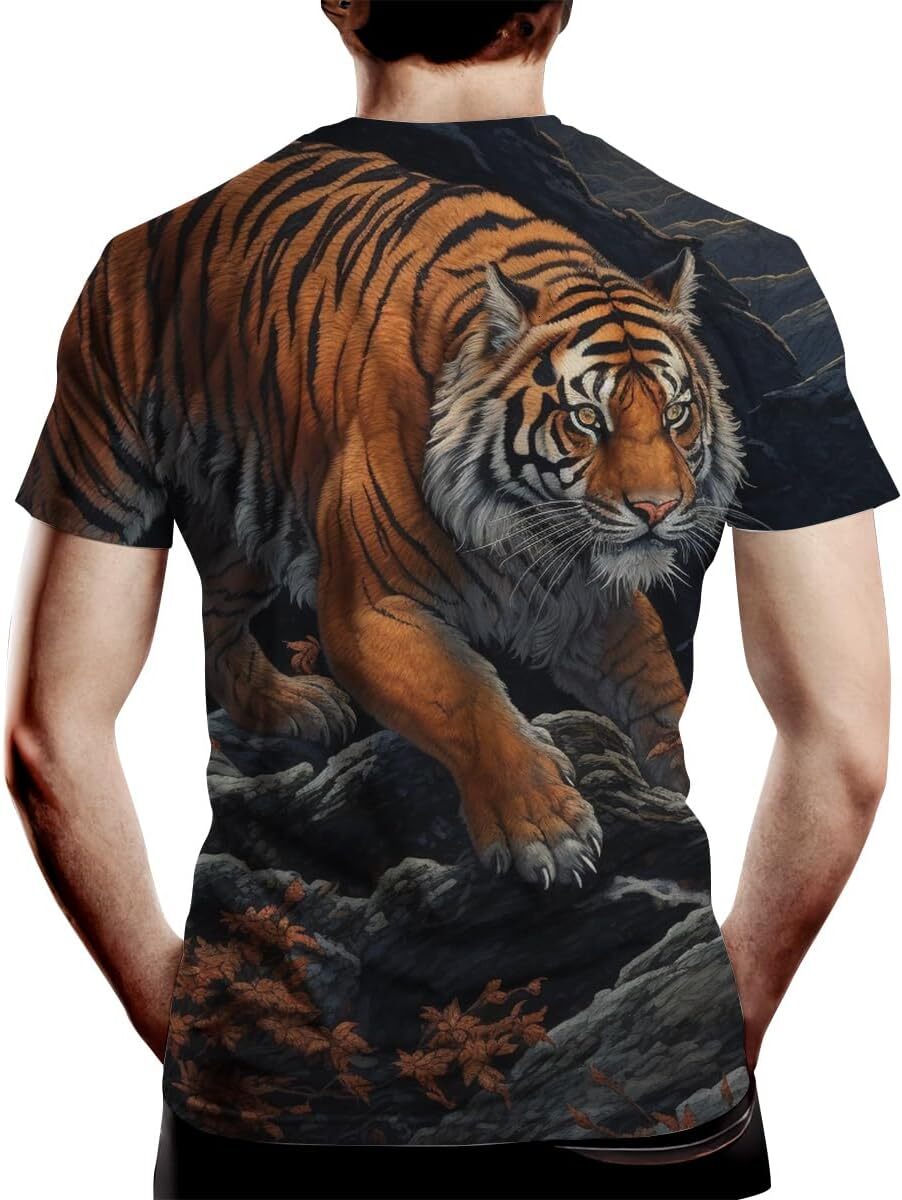 Mens T shirt Men's Tiger Graphic Creative Novelty 3D Print T Shirt tee Casual tops summer clothes Breathable and stylish