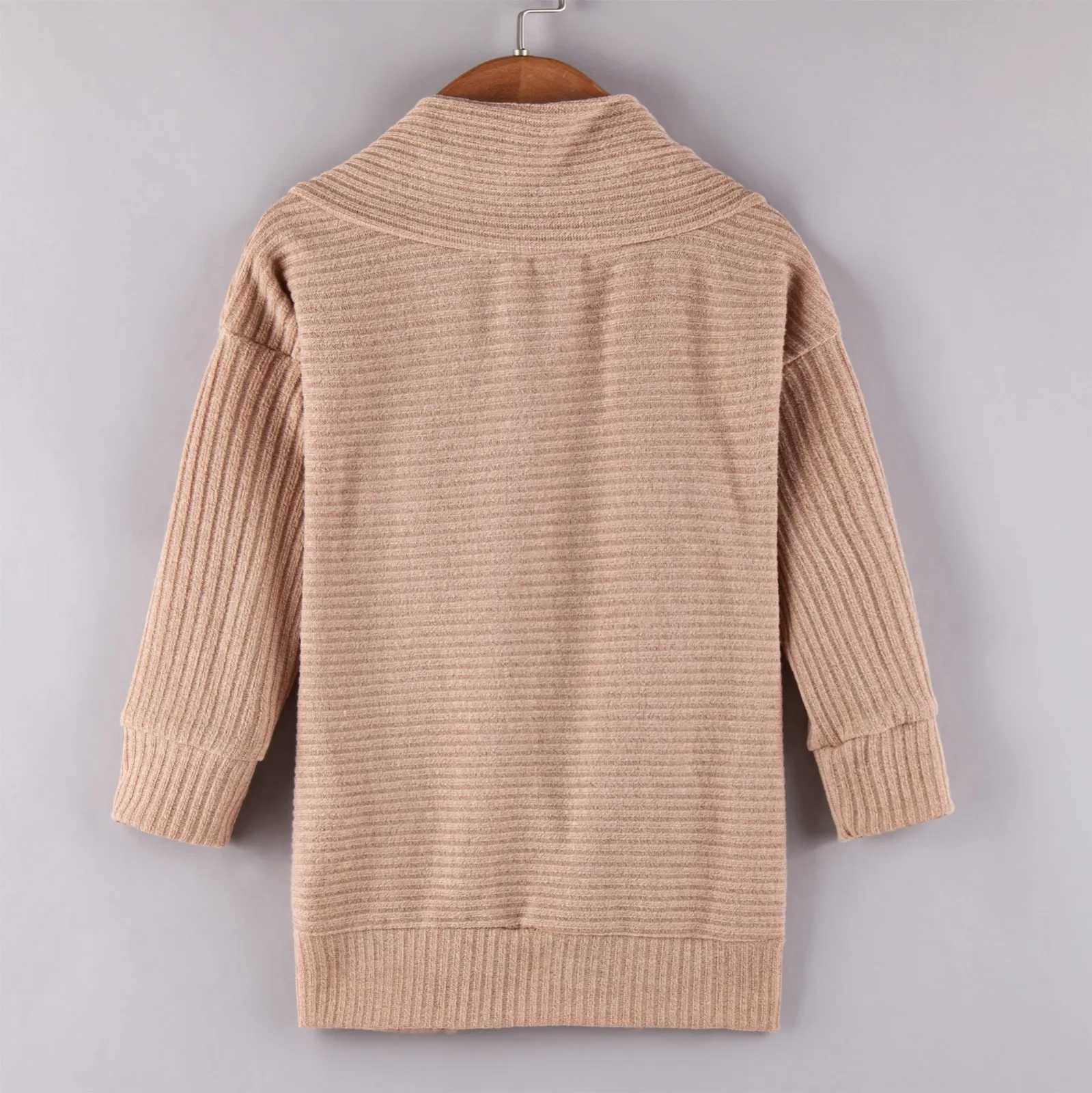 Children children girls knitted sweaters long sleeved cardigan cardigan childrens long coat childrens long coat W241023