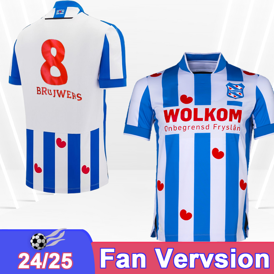 24 25 Heerenveen Mens Soccer Jerseys NUNNELY KERSTEN KARLSBAKK KOHLERT NICOLAESCU SEBAOUI TRENSKOW RALLIS Home Football Shirt Adult Uniforms
