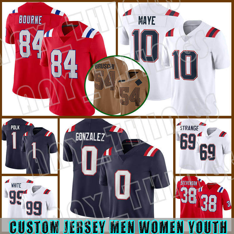 10 Drake Maye Football 0 Christian Gonzalez Jersey Rhamondre Stevenson New Englandes Keion White Kendrick Bourne Cole Strange Tom Brady Tedy Bruschi Matthew Slater