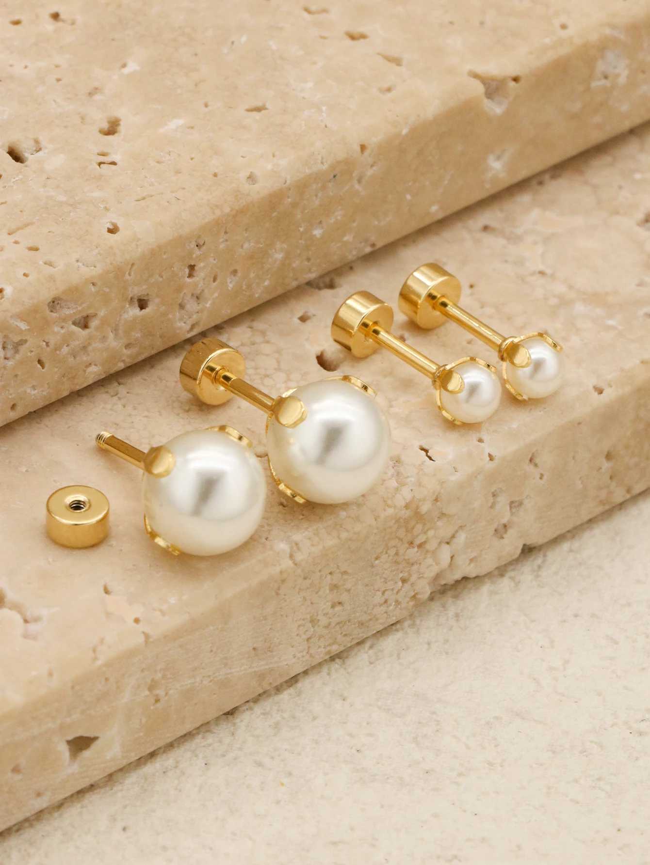 1pair/2pcs French Romantic Pearl Imitation Earrings Grand And Luxury Small And Popular Design Womens Fashion AccessoriesX241023