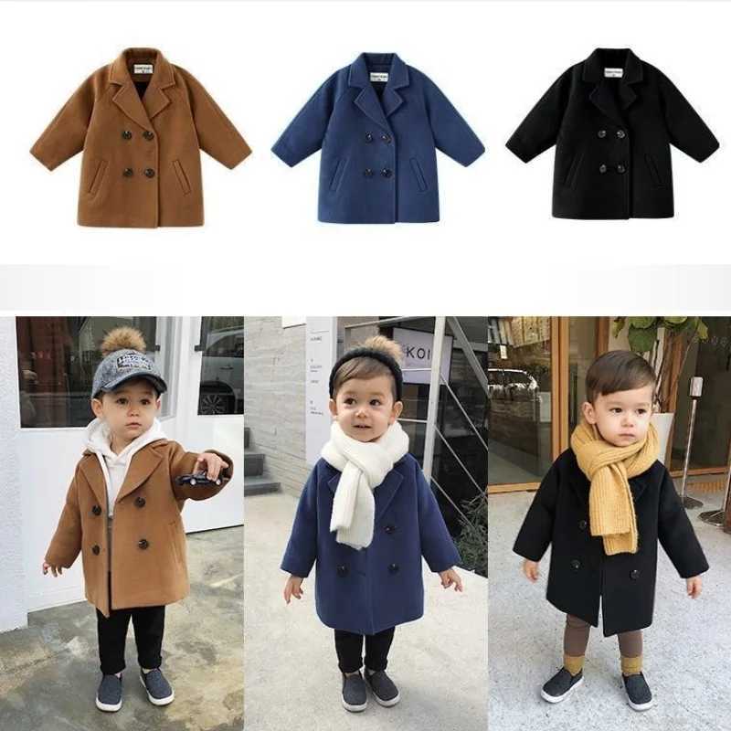 2-7-year-old baby coat made of pure cotton blended with spring and autumn jackets long sleeved fashionable childrens clothing W241023