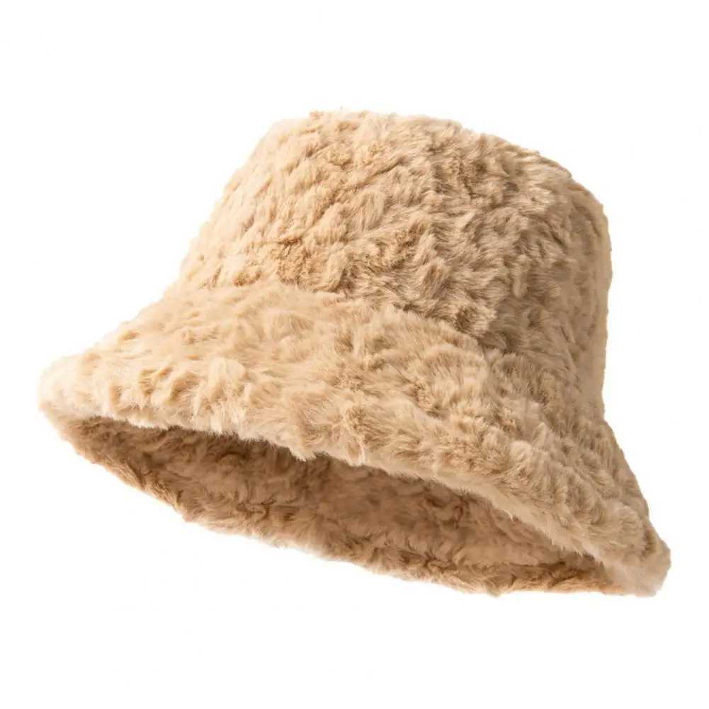 Fishermans hat Warm fishermans hat Wen style winter hat plush windproof womens fishermans hat wide and cold suitable for extra use X241023