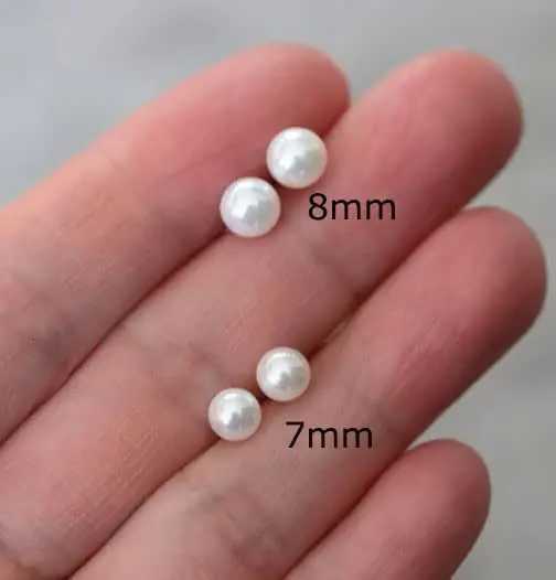 WKOUD short titanium steel with ABS derivative pearl earrings 3mm to 8mm no fading allergy W241023