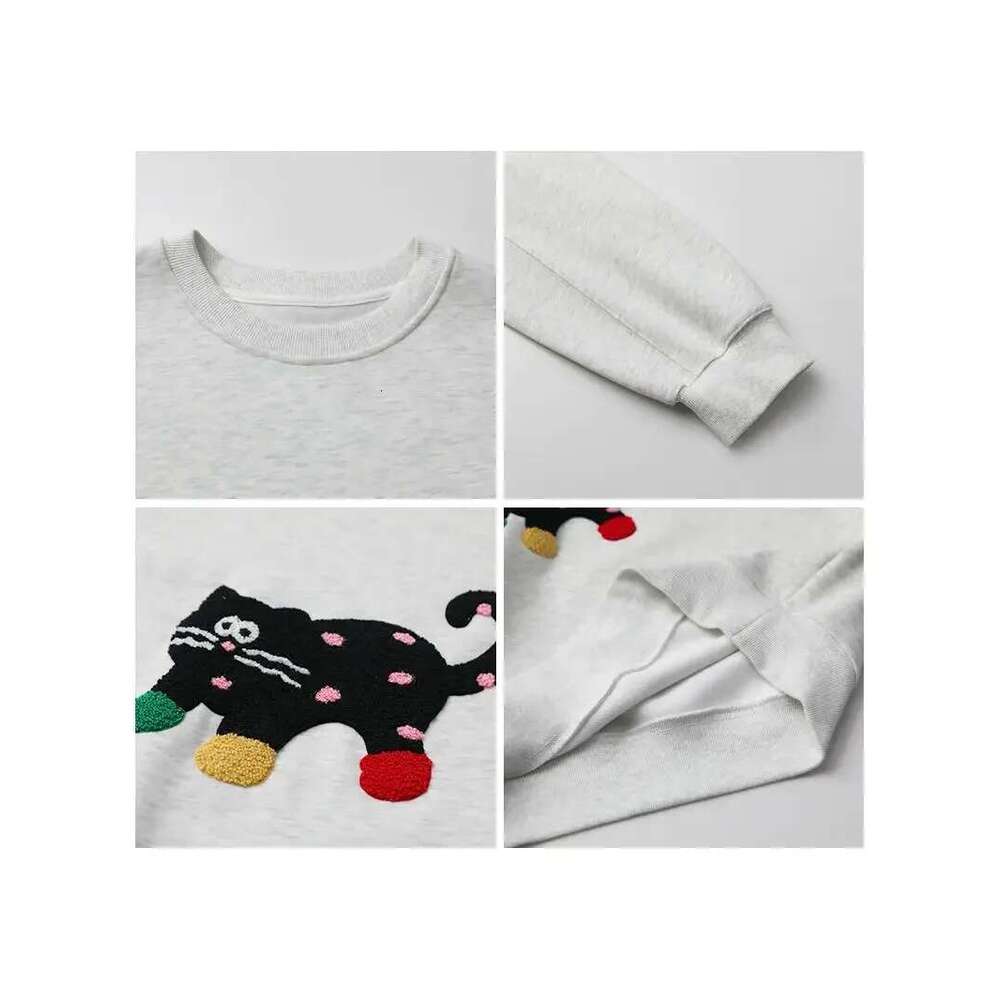 CHIC VEN Women Sweatshirts Loose Casual Streetwear New O Neck Cat Print Female Sports Top For Girl Clothing Autumn Winter 2024