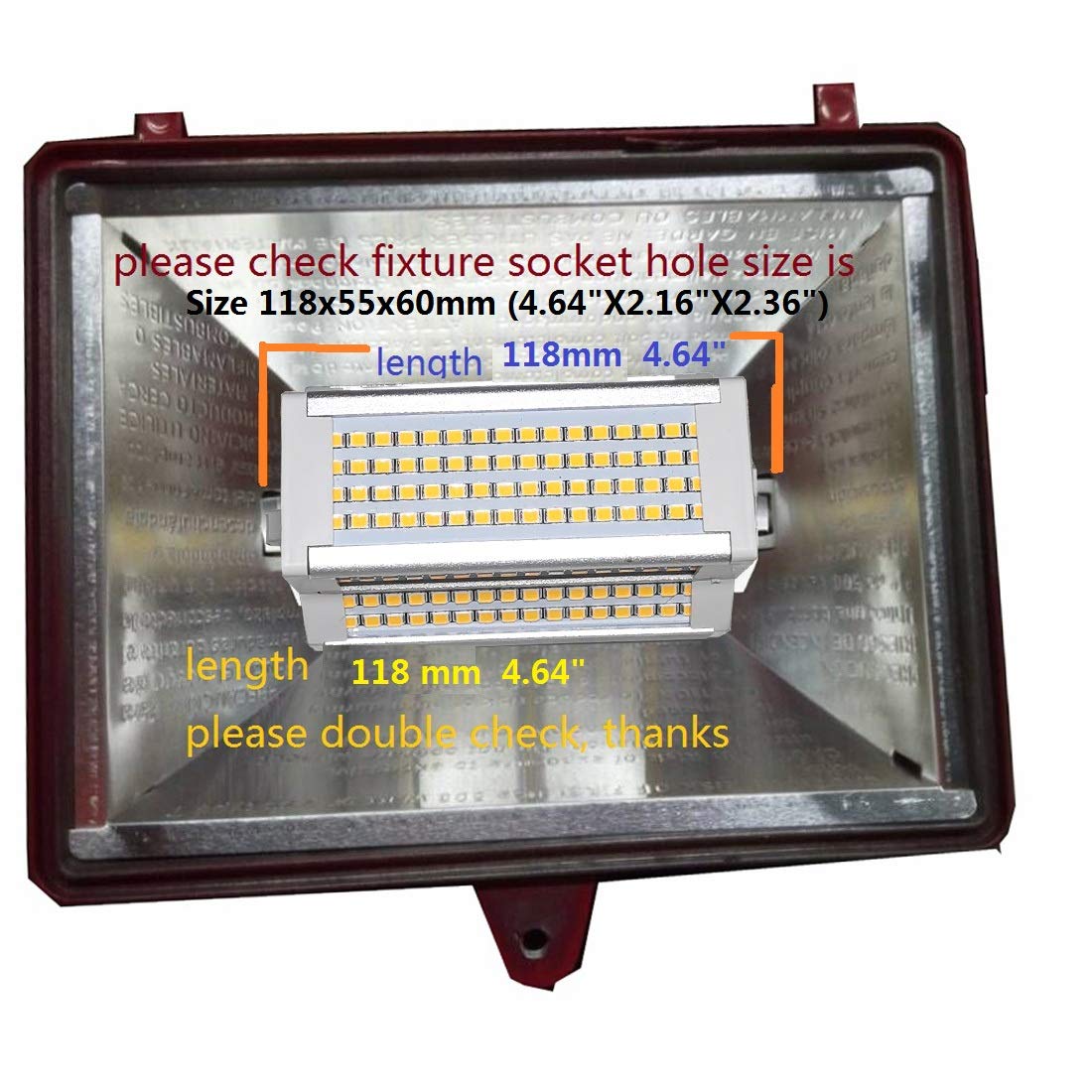 R7S LED Bulb 50W Warm Light Dimmable 3000k Double Ended J118 5000LM Equivalent 500W Halogen Floor Standing Lamp