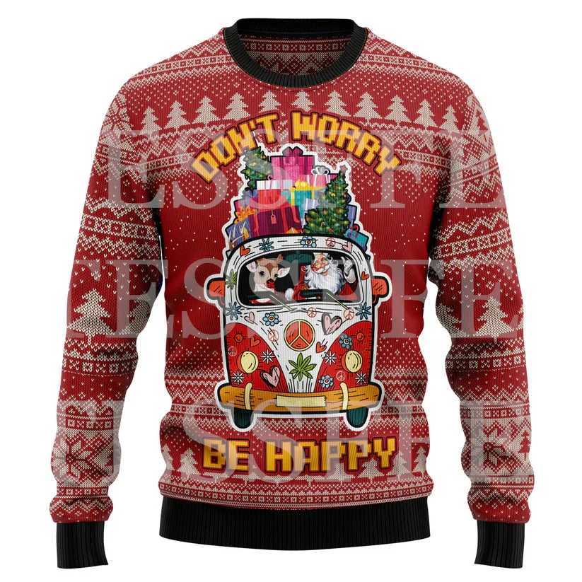 Halloween Dog Cat Bear Cotton Christmas Knitted Ugly Sweater Vintage Winter Pullover Retro Long Sleeve 3DPrint Casual Harajuku F LX241024