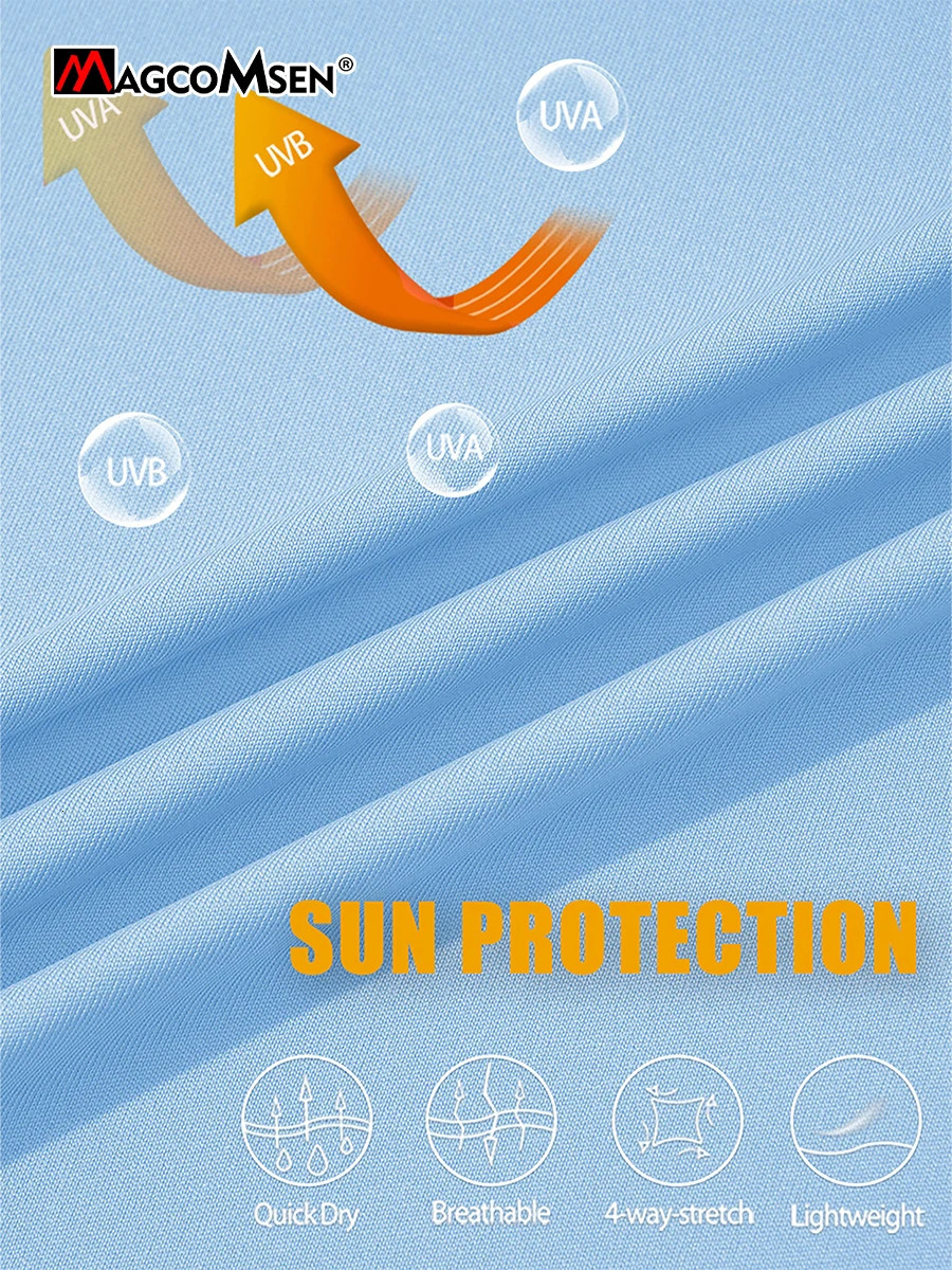 Magcomsen Sun Protection Mens Long sleeved T-shirt UPF 50UV resistant Beach Summer Hoodie Quick drying Multi color Rashguard 241024