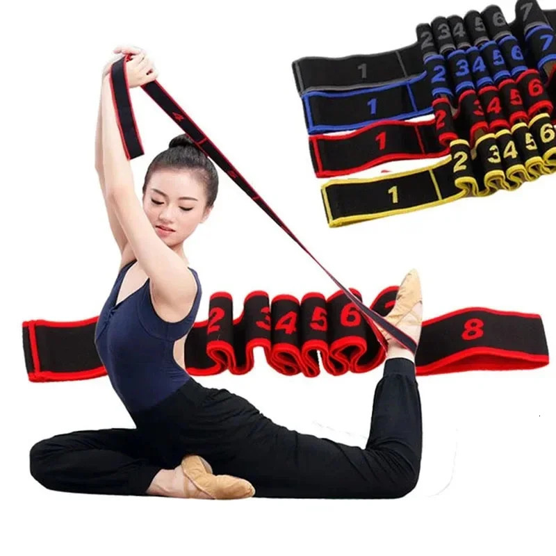 Yoga Stretch Resistance Bands Adult High Elasticity MultiSegment Belt Assisted Stretching Fitness Products 241024