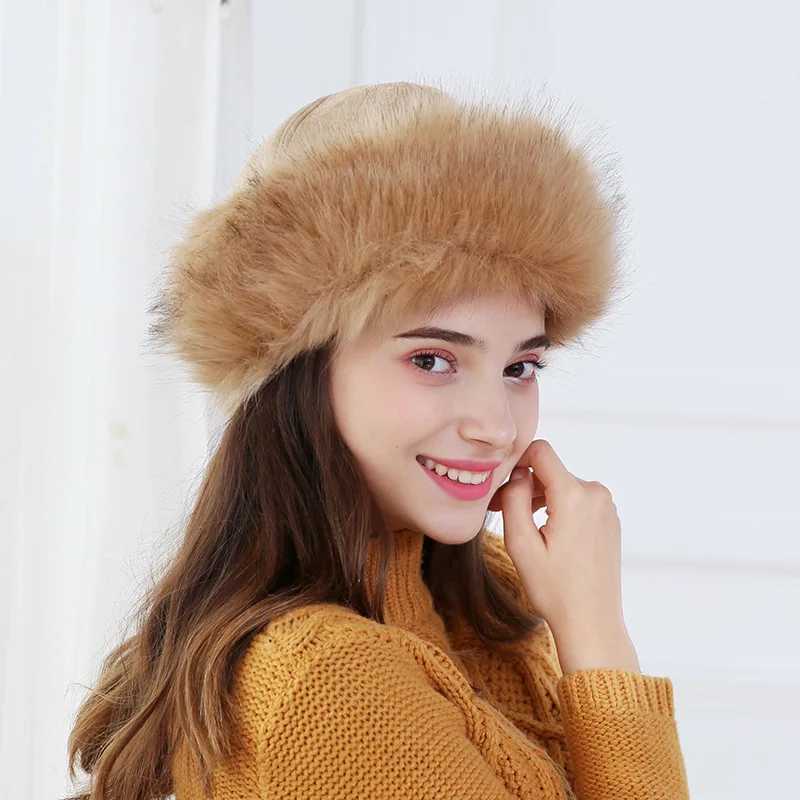 New Thick Warm Russian Hat Womens Suede Bber Hat Windproof Warm Fur Hat Fem Mongolian Hat Warm Fur Sklies Beanies X241023