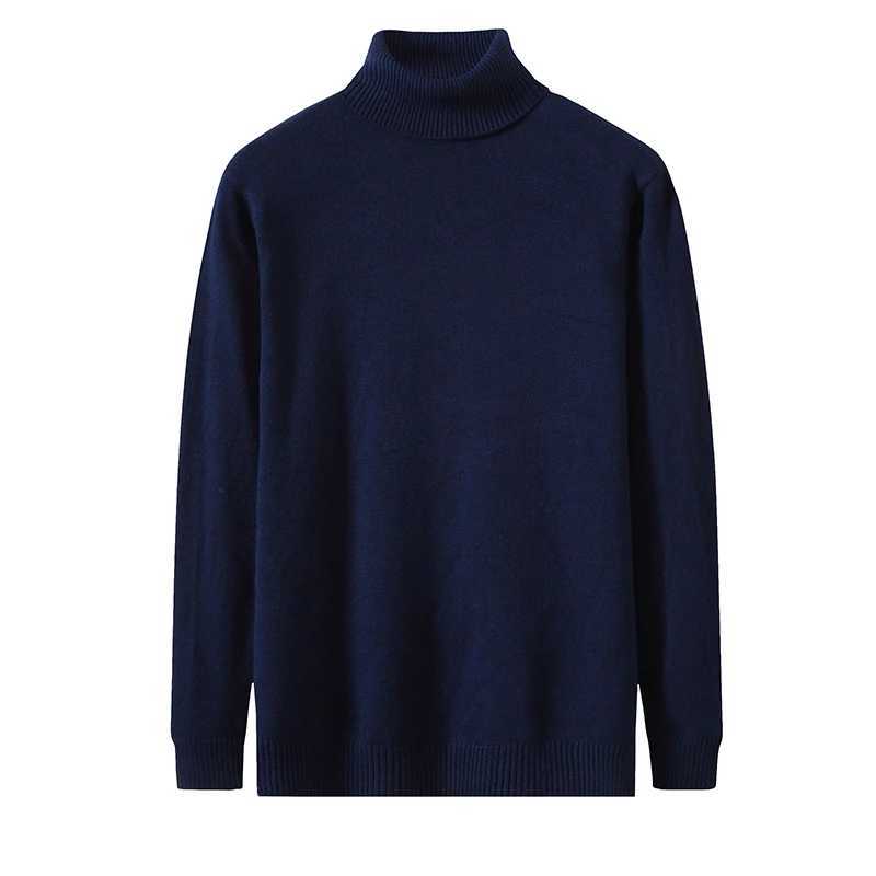 Autumn Winter Mens Turtleneck Sweater Casual Knitting Pullovers Solid White Black Knitwear Slim Long Sleeve Sweater Pullover LX241024