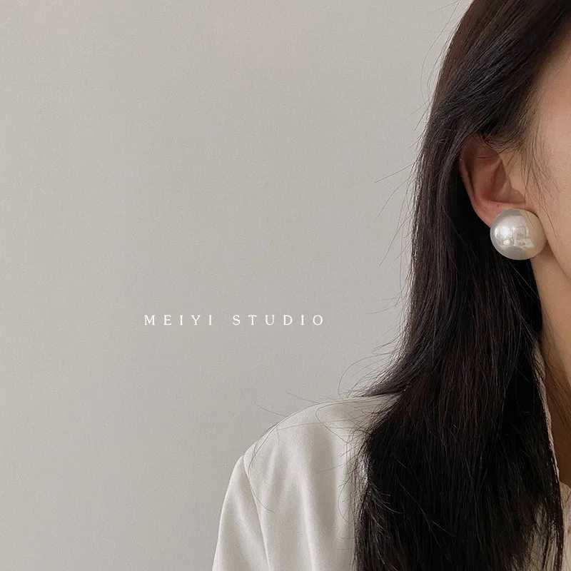 Korean Chic Simulated Pearl Beads Stud Earrings Brincos Party Bridal Wedding JewelryX241023