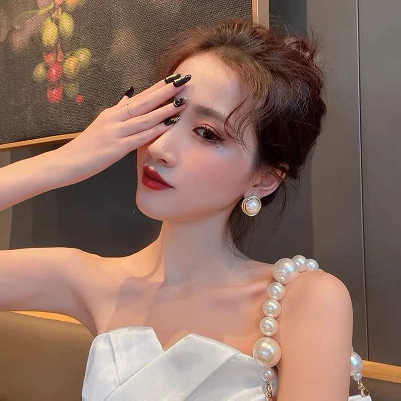 New Minimalist Retro Weave Imitation Pearl Stud Earring for Women Girls Party Jewelry Wedding Friend Birthday GiftX241023