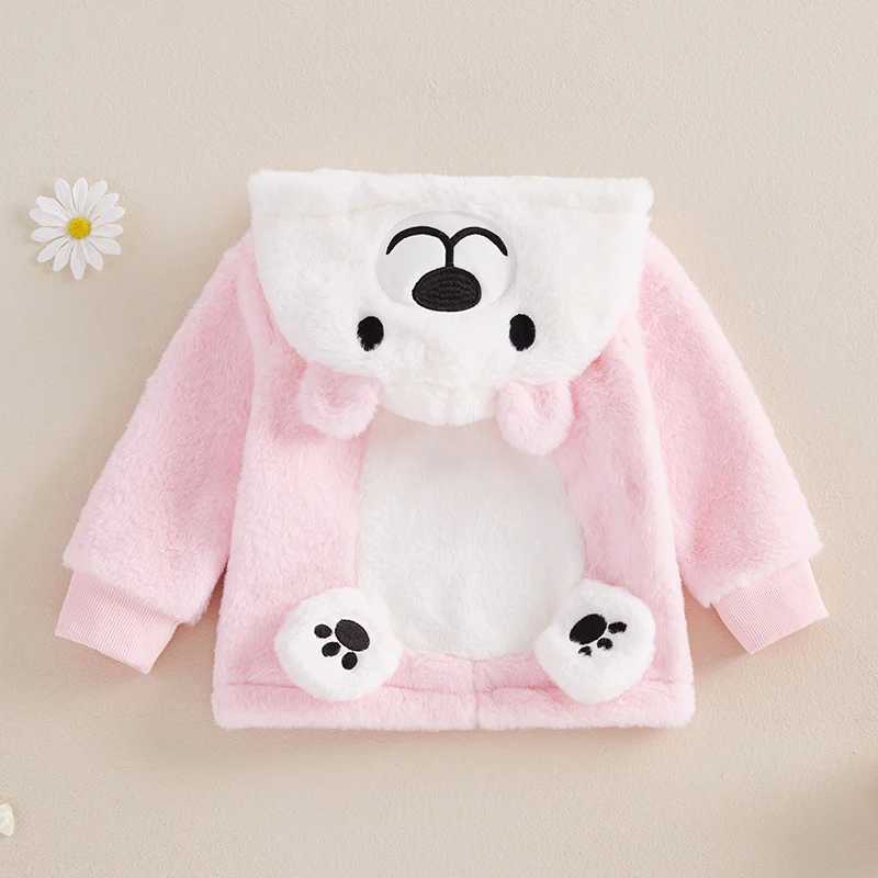 FOCUSNORM 0-4Y little girl camouflage wool coat long sleeved zipper front cute animal hooded jacket wool winter coat W241023