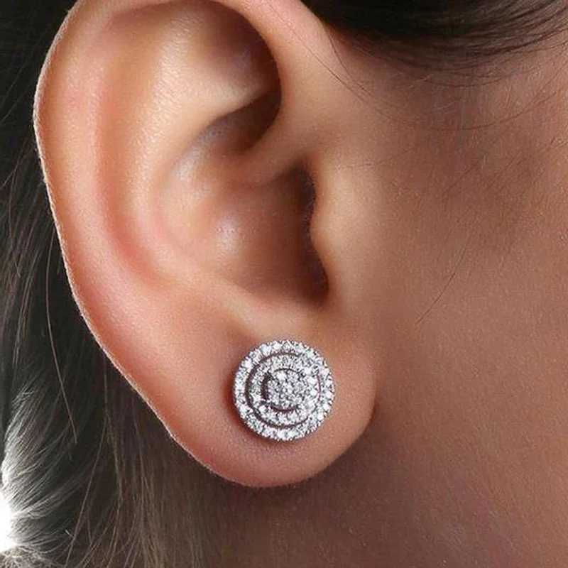 CAOSHI Gorgeous Romantic Stud Earrings for Women Round Hollow Shape Brilliant Cubic Zirconia Accessories Beautiful Jewelry GiftX241023