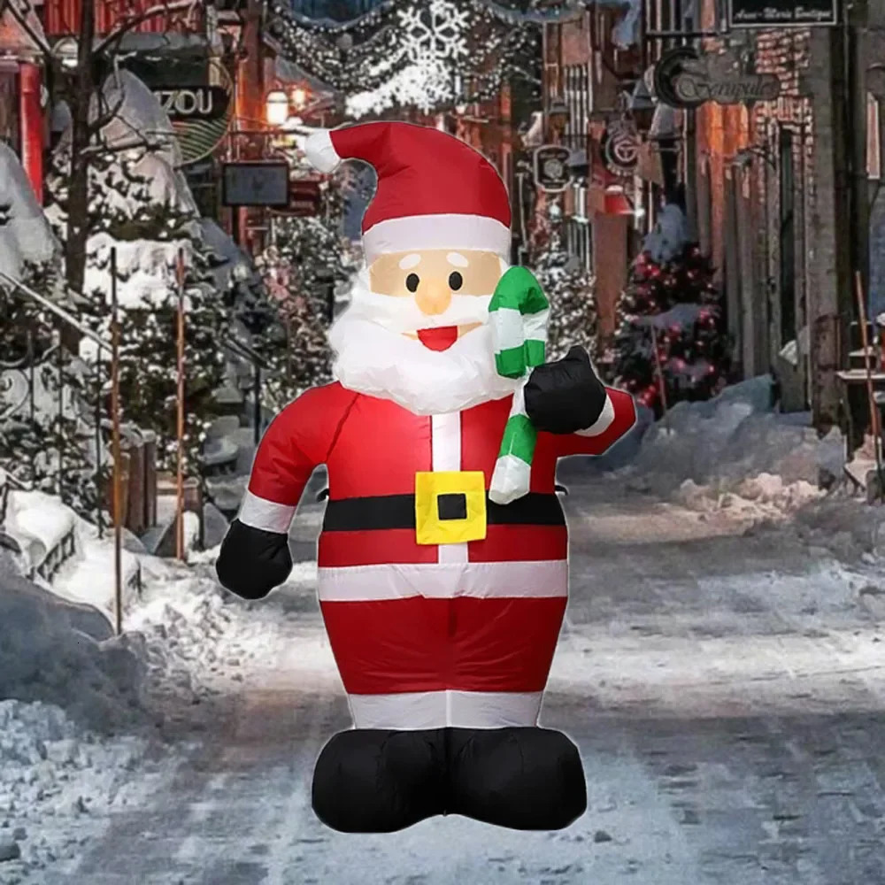 1.2M Christmas Decoration Cradle Santa Inflatable Toy with LED Light Outdoor Inflatable Model Decoration Party Garden Decoration 241024